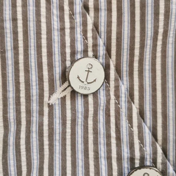 Tommy Hilfiger seersucker coastal striped nautical blue and grey skirt. Size 12 - Picture 2 of 5